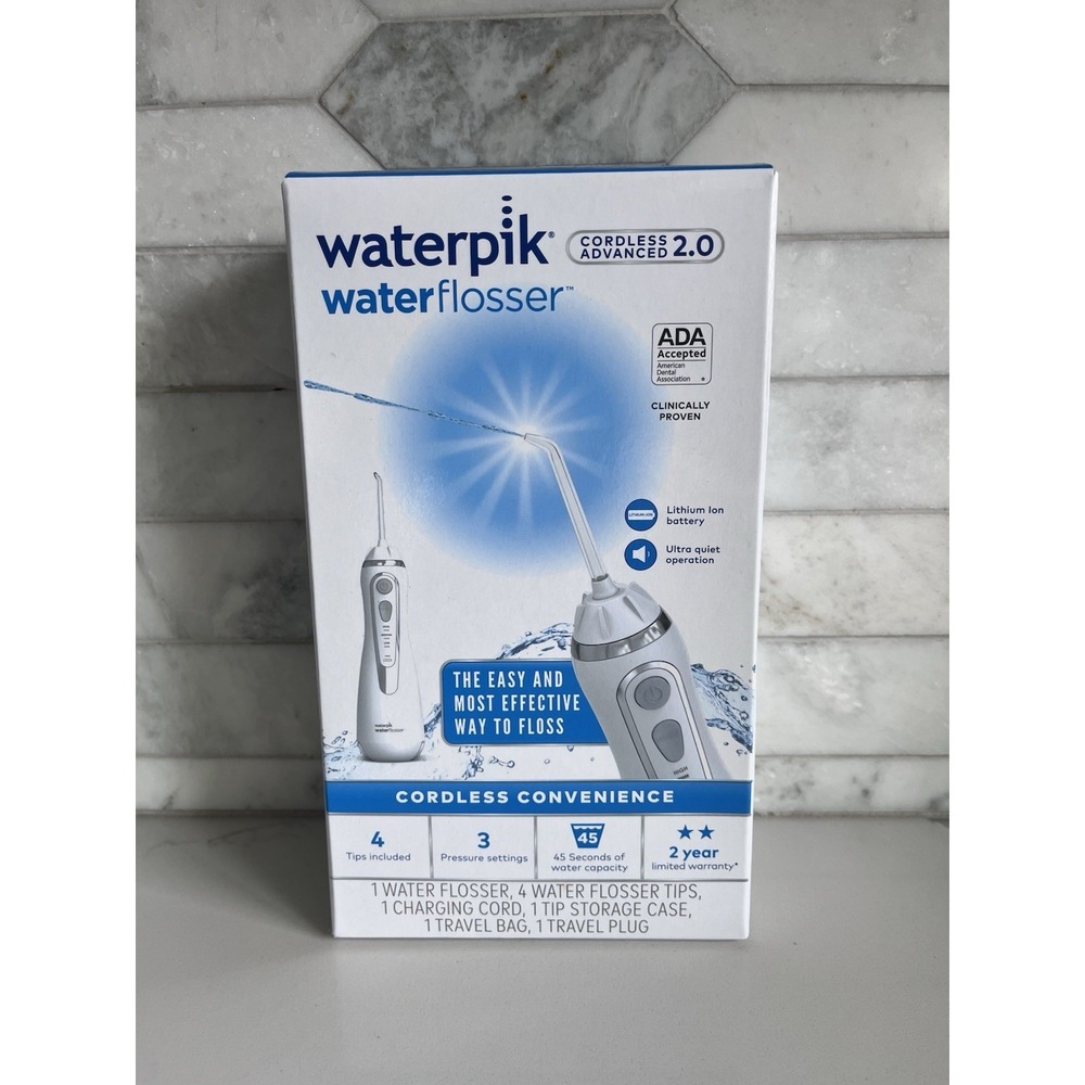 Waterpik Cordless Advanced 2.0 White Water Flosser For Teeth Gums Braces Dental